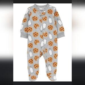 Carter's Gray Cookie and Milk Print Footie